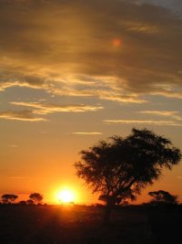 atardecer en Botswana